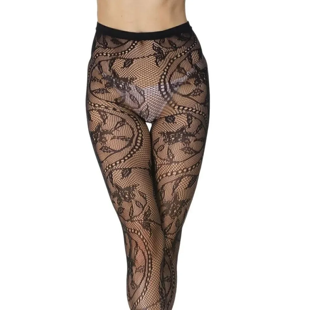 Floral fishnet pantyhose